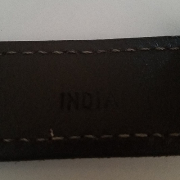 Brown leather belt - Picture 5 of 7